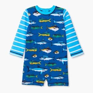 Hatley Game Fish Baby One Piece Rashguard 9-12 mo